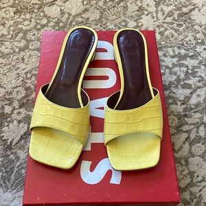 STAUD Simone sandal; yellow; size 6.5 (36.5); worn once